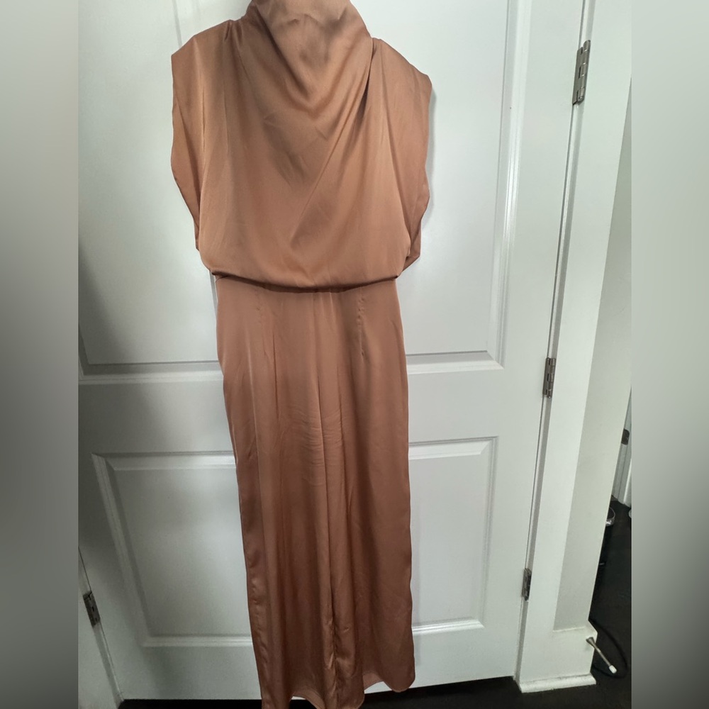 fab'rik Tan Maxi Jumpsuit